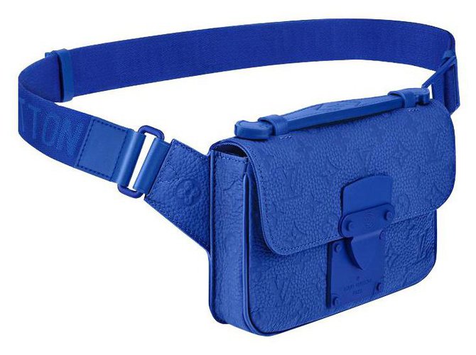 Louis Vuitton LV S Lock Sac à bandoulière bleu Cuir  ref.310004
