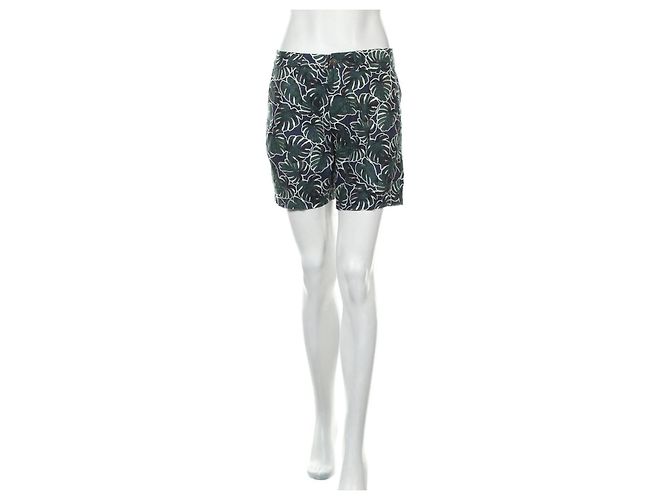 Shorts Club Monaco de algodão e linho Multicor