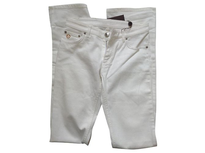 Louis Vuitton Jeans aus Denim Eggshell Aus weiß