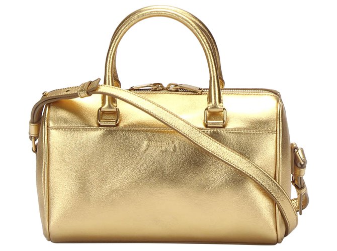 Yves Saint Laurent YSL Gold Classic Baby Duffle Leather Satchel Golden Pony-style calfskin  ref.310173