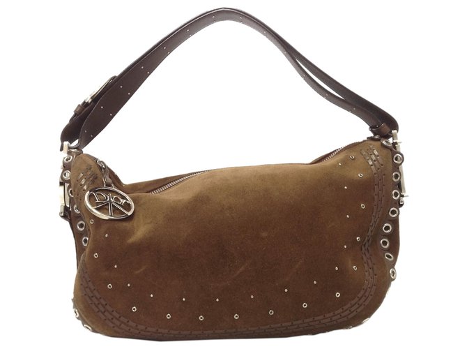 Diorissimo Dior Brown Peace and Love Leather Shoulder Bag Pony-style calfskin  ref.310203