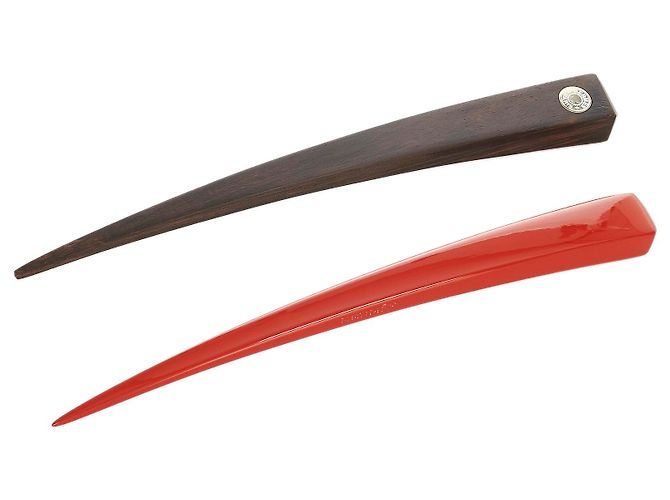 Hermès Hermes corno di bufalo nero 2 Set di fermagli per capelli Rosso