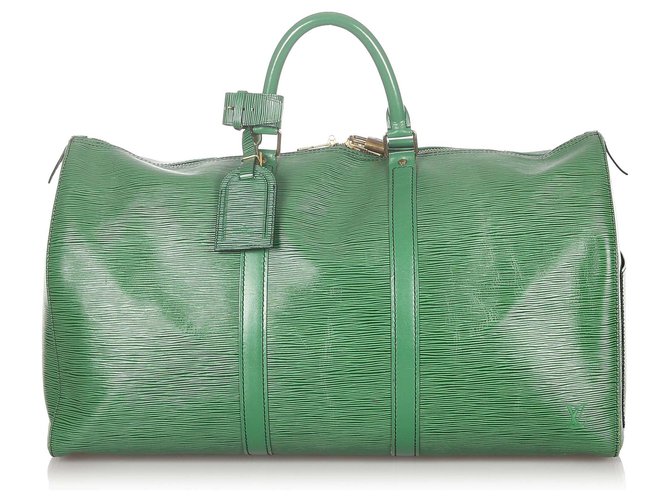 Louis Vuitton Green Epi Keepall 50 Grün Leder  ref.310253