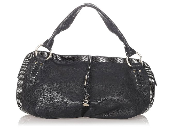 Bittersweet Céline Celine Schwarze Bittersüße Leder Umhängetasche Kalbähnliches Kalb  ref.310257