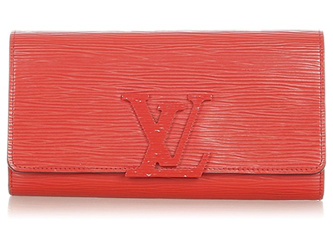 Louis Vuitton Red Epi Louise Long Wallet Leather  ref.310272