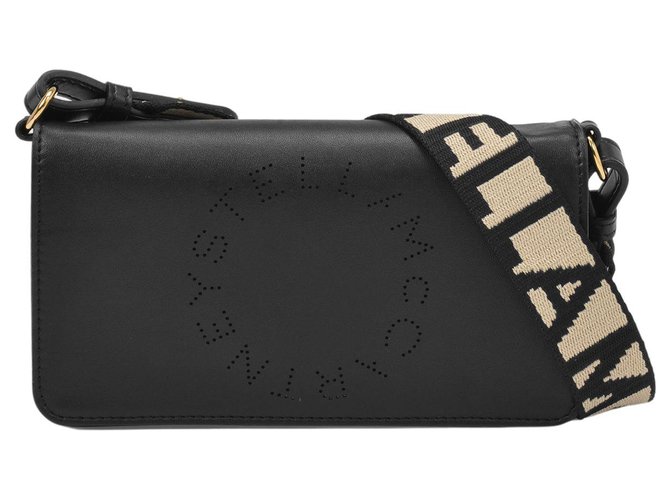 Stella Mc Cartney Wallet with Strap in Black Eco Soft Leather Synthetic Leatherette  ref.310361