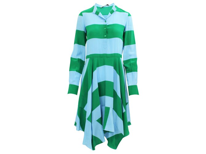 Stella Mc Cartney Silk Flattering Striped Dress Multiple colors  ref.310374