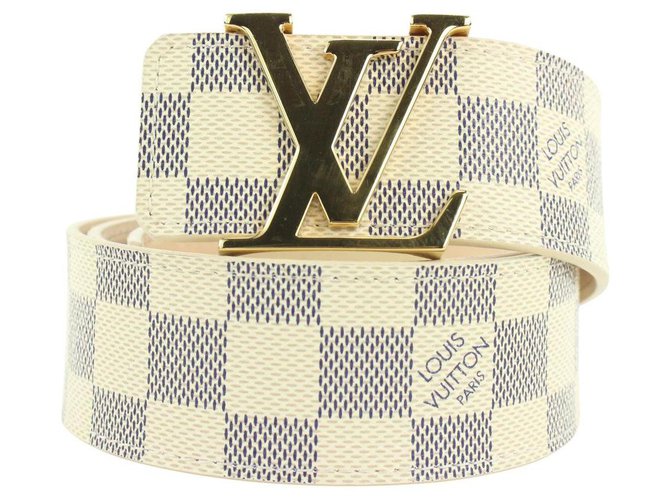 Louis Vuitton Damier Azur Canvas Initiales Belt Size 80/32 - Yoogi's Closet