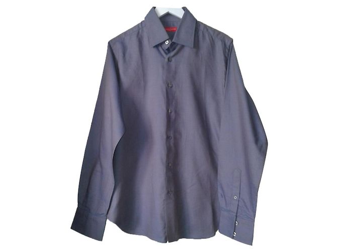 Camisa Christian Lacroix de algodão azul com bordado