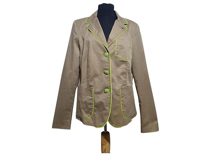 Blazer Blonde No.8 Bege de Algodão Verde