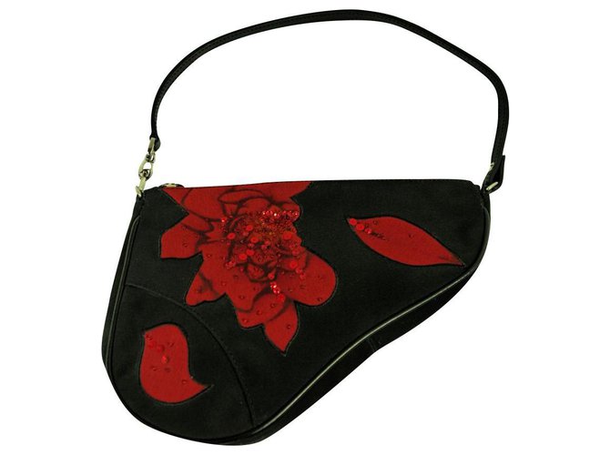 DIOR Embroidered Saddle Bag Leather  Linen Floral Butterflies Limited  Edition  Chelsea Vintage Couture