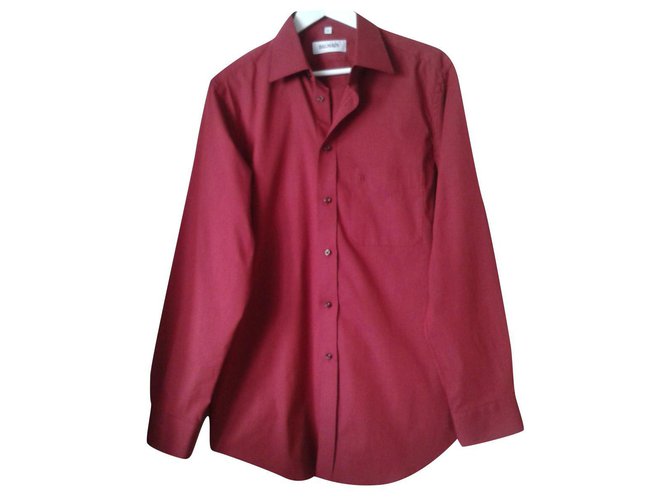 Balmain Shirts Dark red Cotton  ref.310557