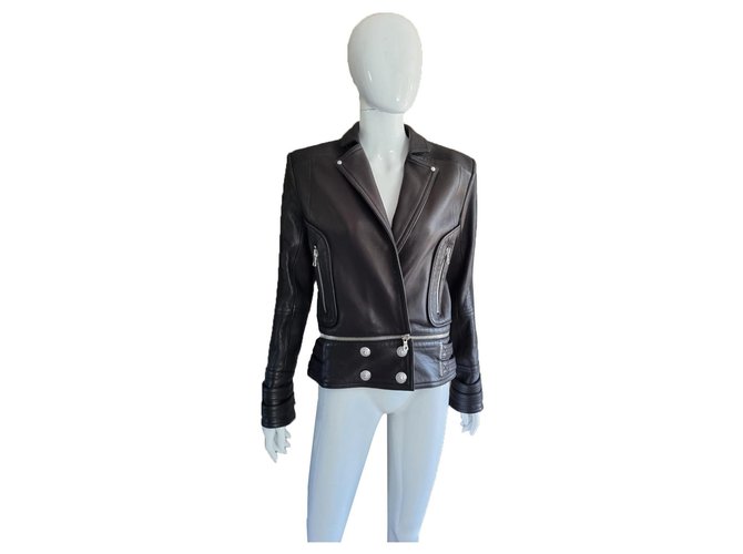 Balmain Leather Jacket Black  ref.310575