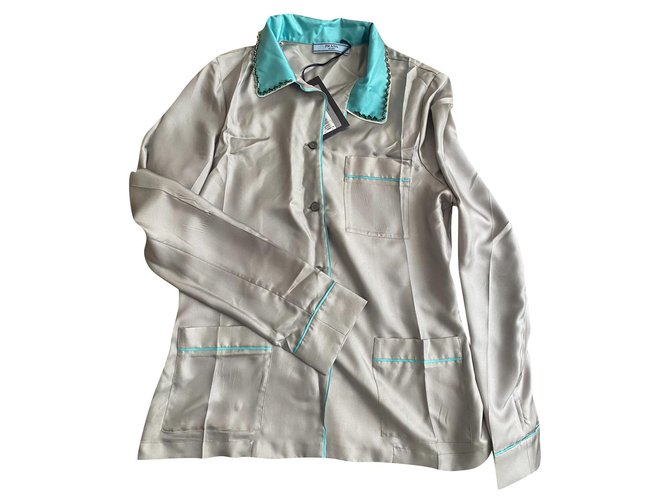 Prada Jumpsuits Grey Silk  ref.310579