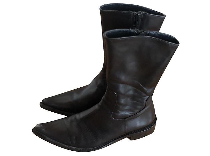 Botas Vero Cuoio de couro preto 35