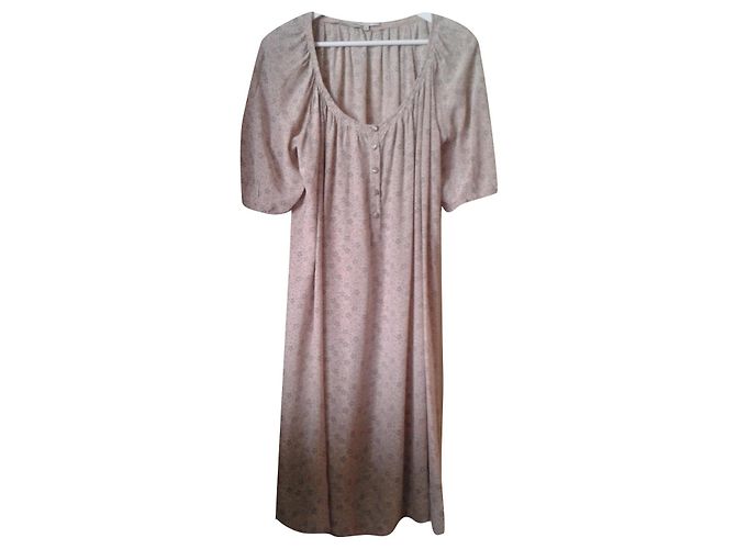 Maje Seidenkleid Beige mit Sternenprint Größe 2