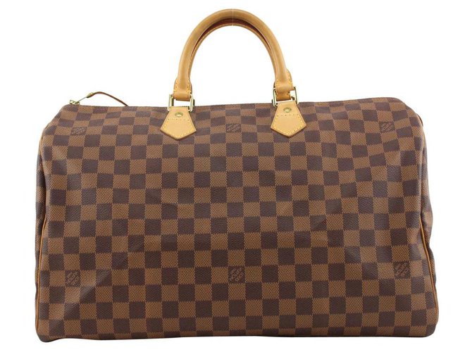 Louis Vuitton Ultra rare 1 or 1 Centenaire Damier Ebene Speedy 40 Bag Leather  ref.310649