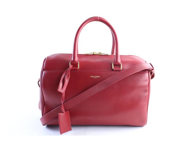 Saint Laurent Red Duffle 6 hour 2way Boston Bag with Strap  ref.310664