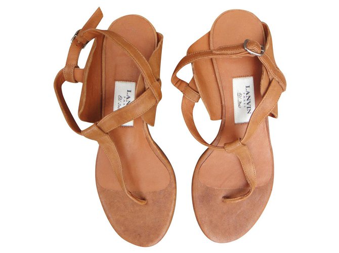 Lanvin p sandals 35 New condition Light brown Leather  ref.310676