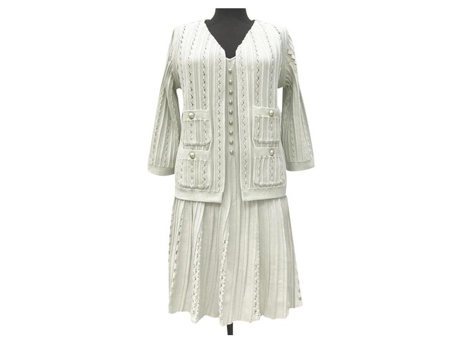 Chanel Pistachio Jacket + Dress Multiple colors Cloth  ref.310702