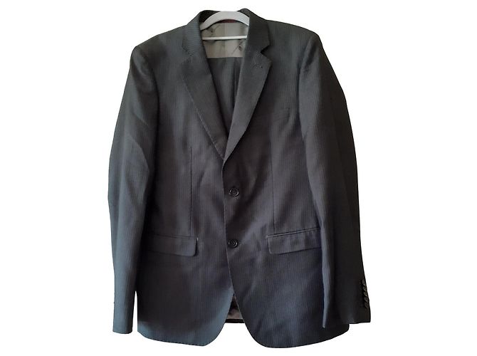 Autre Marque Grauer Anzug Polyester Viskose Rayon