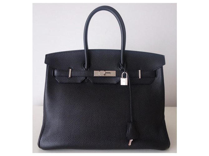 Hermès HERMES BIRKIN BAG 35 Noir Black Leather  ref.310874