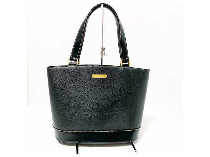 Burberry tote bag Black Leather  ref.310883