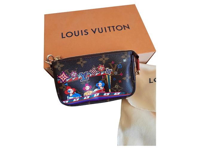 Pochette Louis Vuitton Vivienne Marrone Pelle e Tela