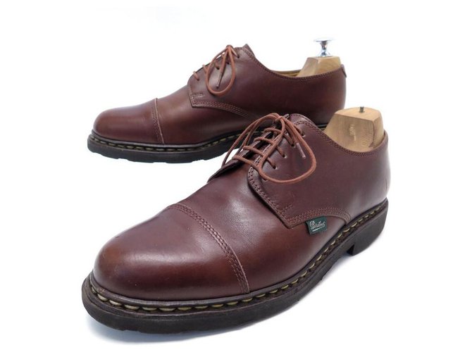 CHAUSSURES PARABOOT BERBY AZAY 7.5 41.5 EN CUIR MARRON BROWN LEATHER SHOES  ref.311159