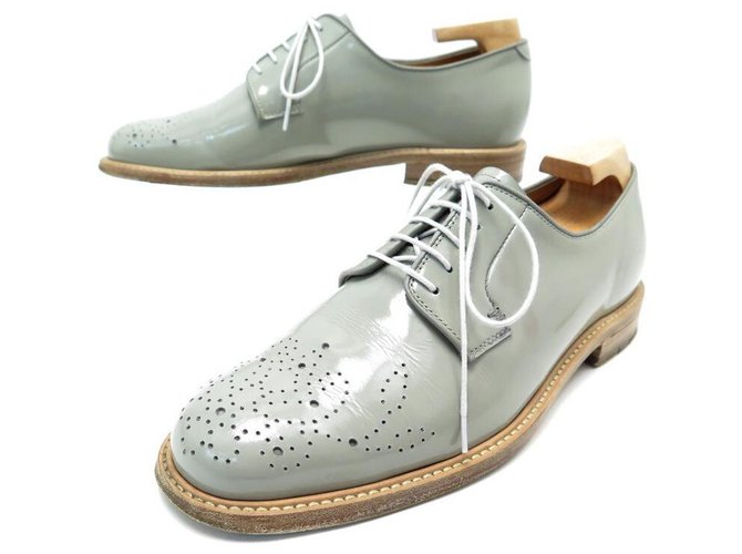 CHAUSSURES HESCHUNG DERBY OPALYS  BOUT FLEURI 5 39 CUIR VERNIS GRIS SHOES  ref.311204