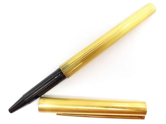 ST DUPONT ROLLERBALL BALLPOINT PEN IN SILVER VERMEIL GOLD PLATED GOLD PLATED PEN Golden  ref.311215