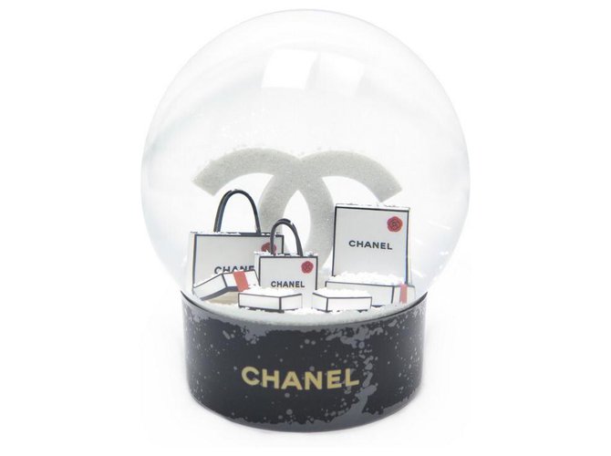 NEW CHANEL SNOW BALL CC LOGO GLASS SHOPPING BAG + NEW SNOW BALL BOX  ref.311245