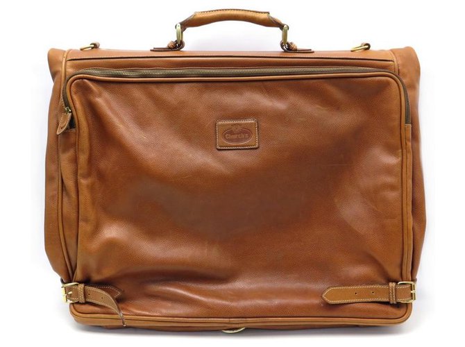 CHURCH'S TRAVEL BAG CLOTHING RACK BROWN GRAIN LEATHER SUITS  ref.311302