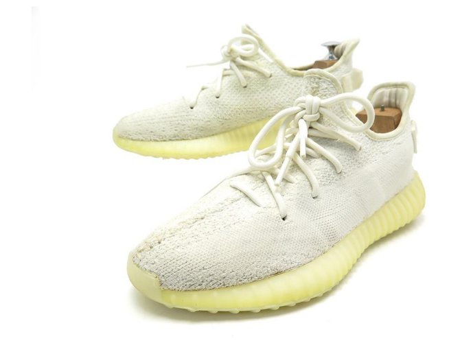 ADIDAS BASKETS YEEZY BOOST SHOES 350 V2 CP9366 WHITE CANVAS SNEAKERS SHOES Cloth  ref.311337