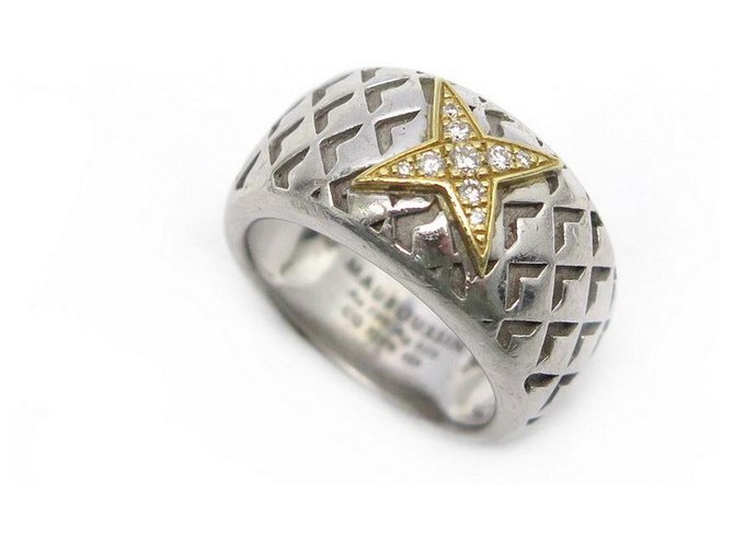 MAUBOUSSIN RING MY NEW STAR C EST YOU T51 IN SILVER YELLOW GOLD DIAMONDS Silvery  ref.311366