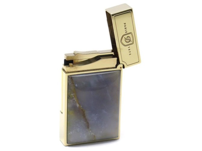 NEW RARE LIGHTER ST DUPONT LUCKY SYMBOLS 2 016416 LIGHTER LIMITED EDITION Golden Gold-plated  ref.311424