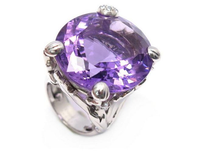 DIOR MISS DIOR GM T RING51 LE BAL COLLECTION IN WHITE GOLD DIAMONDS AND AMETHYST Silvery  ref.311446