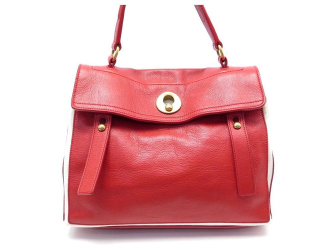 SAC A MAIN YVES SAINT LAURENT MUSE TWO 229680 CUIR ROUGE LEATHER HAND BAG  ref.311458