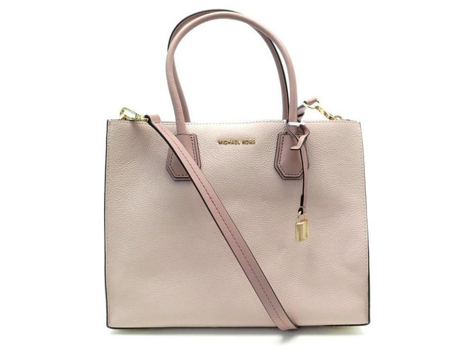 NEUF SAC A MAIN MICHAEL KORS MERCER GM 30S7GM9T3L BANDOULIERE CUIR BICOLORE Rose ref.311470 Joli Closet