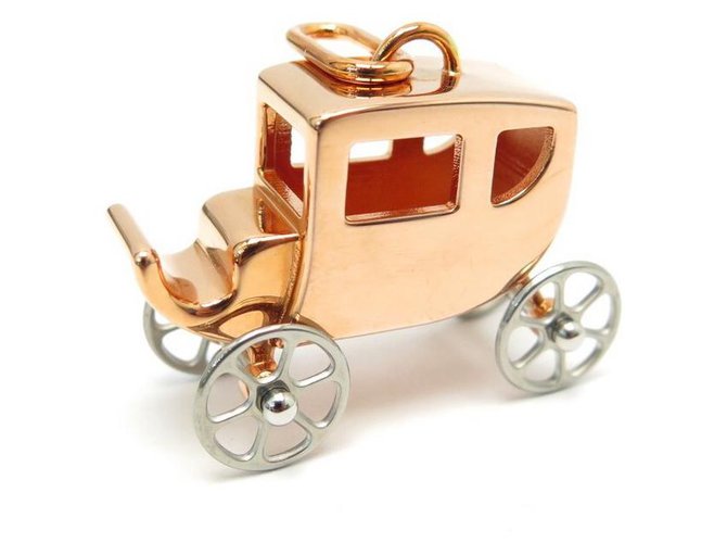 Other jewelry Hermès HERMES CHARM CALECHE PENDANT IN ROSE GOLD PLATE GOLD CARRIAGE PENDANT Pink Gold-plated  ref.311485
