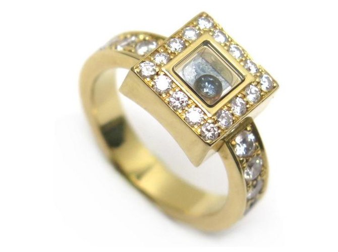 CHOPARD HAPPY DIAMOND RING 82/2939-20 T53 YELLOW GOLD AND GOLD RING DIAMONDS Golden  ref.311545