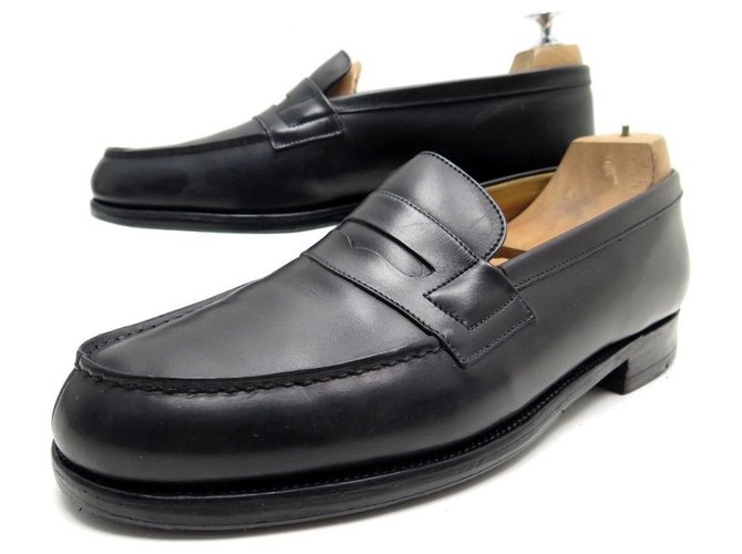 JM WESTON LOAFERS 180 7.5D 42 BLACK LEATHER LOAFERS SHOES  ref.311562