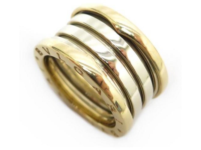 Bulgari B Ring.Null 1 4 reiht sich ein 52 IN WEISSGELBGOLD 18K + GOLD RING BOX Golden Gelbes Gold  ref.311648