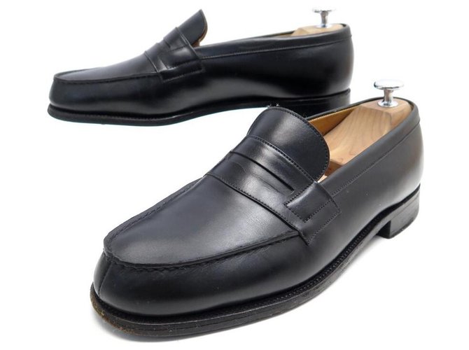 JM WESTON LOAFERS 180 7D 41 BLACK LEATHER LOAFERS SHOES  ref.311706
