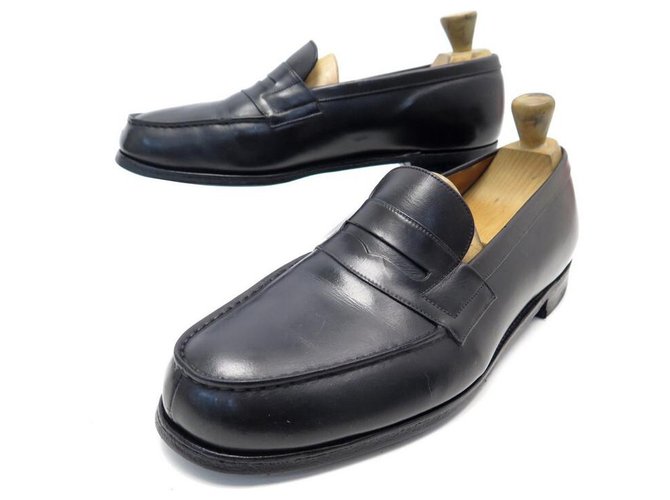 JM WESTON LOAFERS 180 8C 42 BLACK LEATHER LOAFERS SHOES  ref.311711