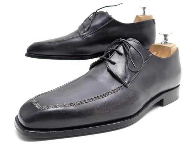 BERLUTI DERBY SHOES 3 carnations 6.5 40.5 BLACK LEATHER SHOES  ref.311826