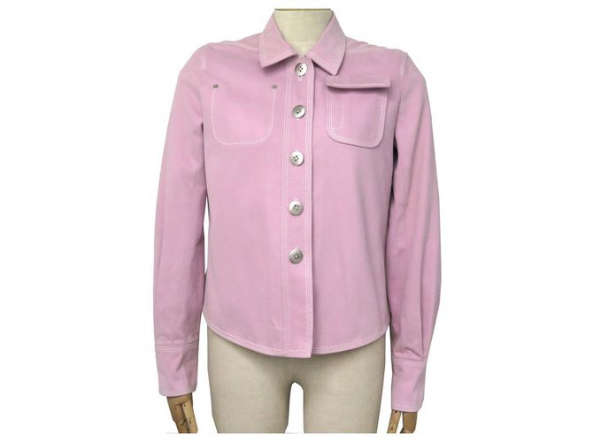 GIACCA LOUIS VUITTON T 40 M IN GIACCA IN COTONE ROSA CAPPOTTO GIACCA ROSA  ref.311827