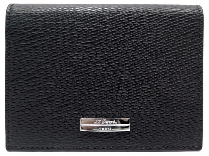 NEW ST DUPONT CARD HOLDER 74106 BLACK SEED LEATHER + NEW CARDS HOLDER BOX  ref.312009