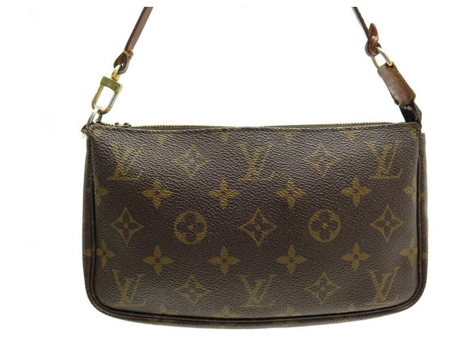 BOLSA DE MANO LOUIS VUITTON BOLSA DE ACCESORIOS NM M40712 En lienzo monogram Castaño  ref.312050