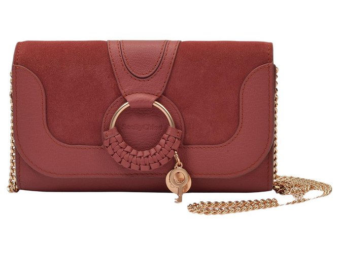 See by Chloé Hana Long Wallet in Fawn Brown Leather Pink  ref.312125